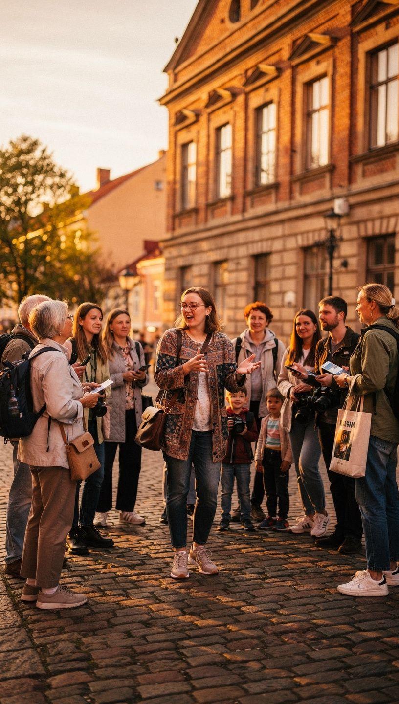 Kaart Eesti suurimate linnadega, kus on esile tõstetud Tallinna, Tartu ja Pärnu ning sümboliseeritud piirkondlike marsruutide ja reisiplaanide teenuste pakkumine.
